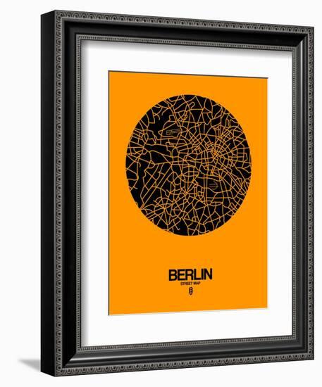 Berlin Street Map Yellow-NaxArt-Framed Art Print