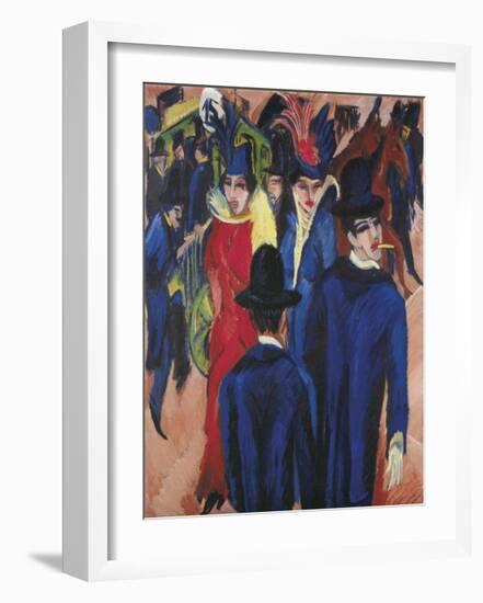Berlin Street Scene, 1913-14-Ernst Ludwig Kirchner-Framed Premium Giclee Print