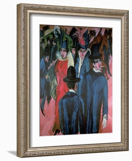 Berlin Street Scene, 1913-Ernst Ludwig Kirchner-Framed Giclee Print