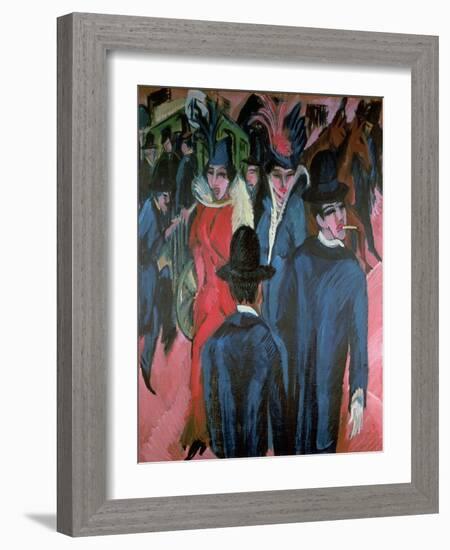 Berlin Street Scene, 1913-Ernst Ludwig Kirchner-Framed Giclee Print