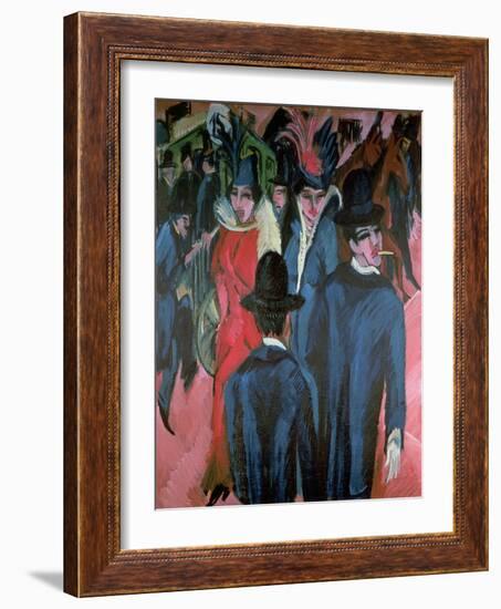 Berlin Street Scene, 1913-Ernst Ludwig Kirchner-Framed Giclee Print