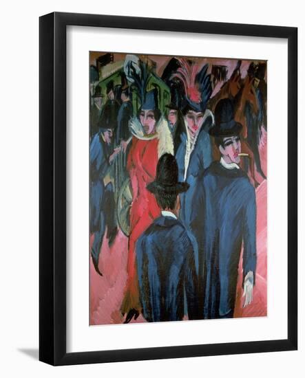 Berlin Street Scene, 1913-Ernst Ludwig Kirchner-Framed Giclee Print