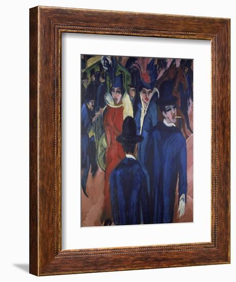 Berlin Street Scene, 1913-Ernst Ludwig Kirchner-Framed Giclee Print