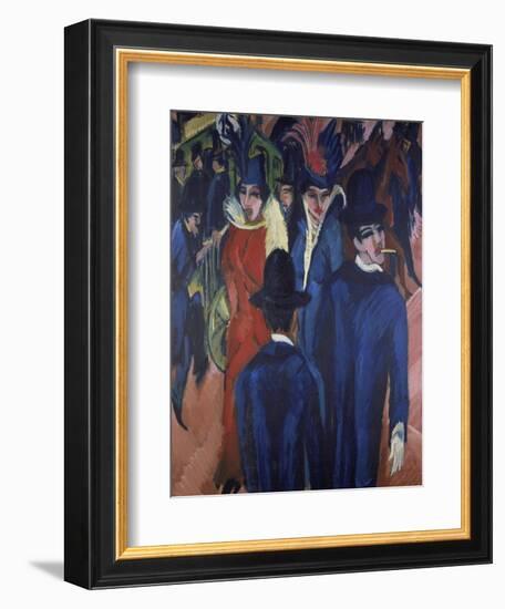 Berlin Street Scene, 1913-Ernst Ludwig Kirchner-Framed Giclee Print