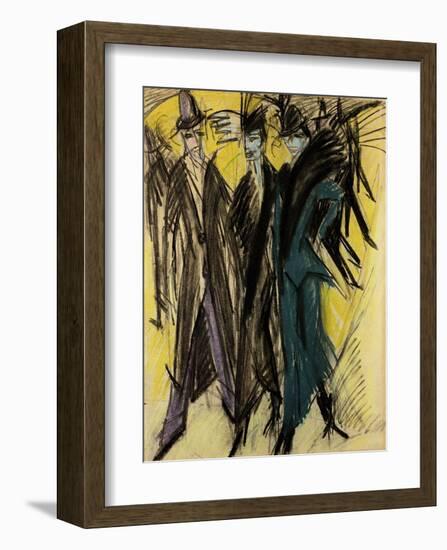 Berlin Street Scene II-Ernst Ludwig Kirchner-Framed Art Print