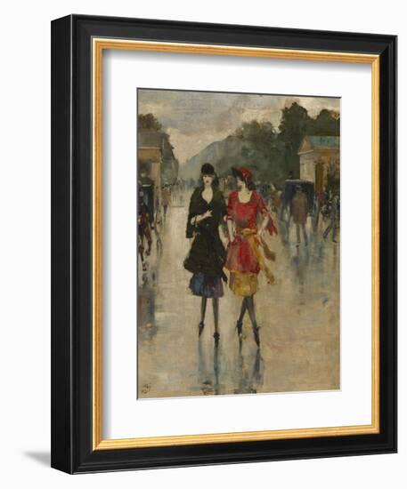 Berlin Street Scene-Lesser Ury-Framed Premium Giclee Print