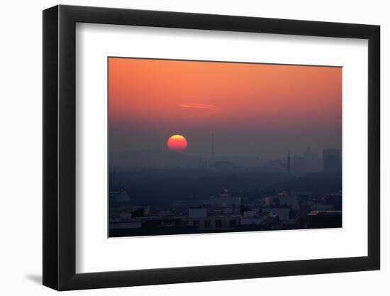 Berlin, Sunset, Silhouettes-Catharina Lux-Framed Photographic Print