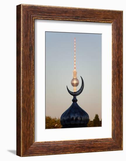 Berlin, Television Tower, Cupola with Half Moon-Catharina Lux-Framed Photographic Print