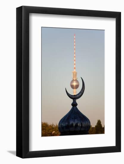 Berlin, Television Tower, Cupola with Half Moon-Catharina Lux-Framed Photographic Print