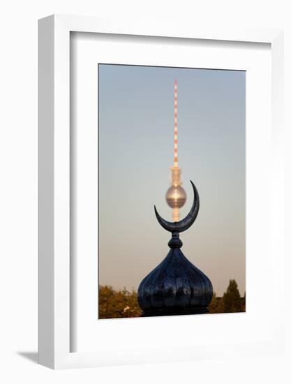 Berlin, Television Tower, Cupola with Half Moon-Catharina Lux-Framed Photographic Print