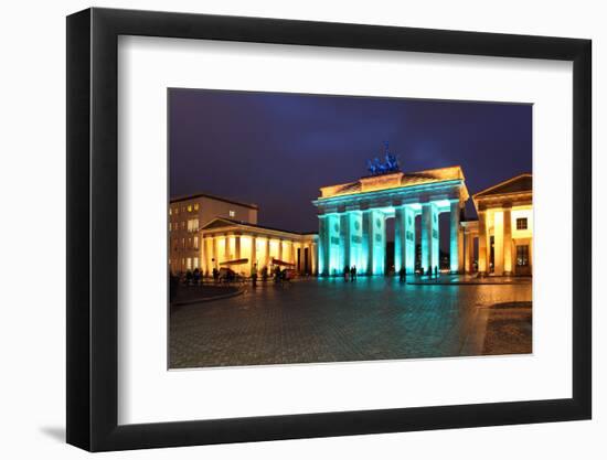 Berlin, the Brandenburg Gate, Night Photography-Catharina Lux-Framed Photographic Print