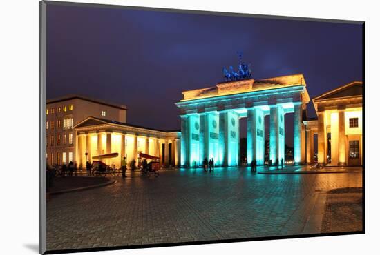 Berlin, the Brandenburg Gate, Night Photography-Catharina Lux-Mounted Photographic Print
