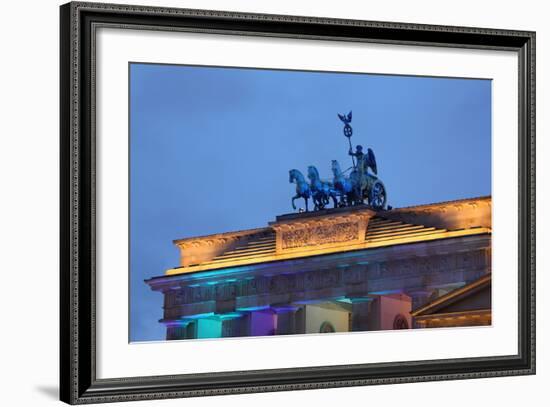 Berlin, the Brandenburg Gate, Night Photography-Catharina Lux-Framed Photographic Print