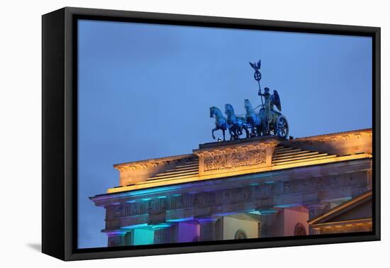 Berlin, the Brandenburg Gate, Night Photography-Catharina Lux-Framed Premier Image Canvas