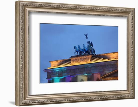 Berlin, the Brandenburg Gate, Night Photography-Catharina Lux-Framed Photographic Print