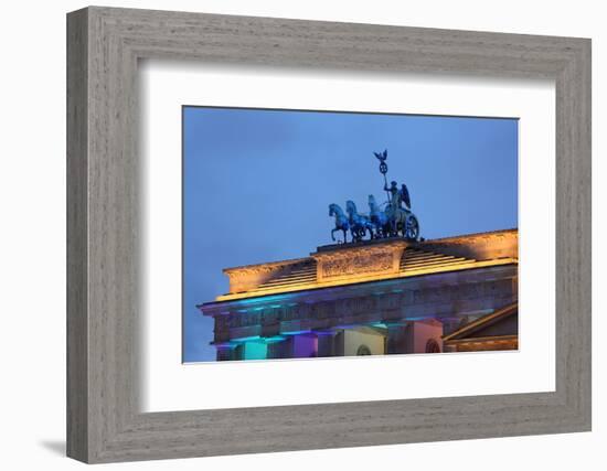 Berlin, the Brandenburg Gate, Night Photography-Catharina Lux-Framed Photographic Print