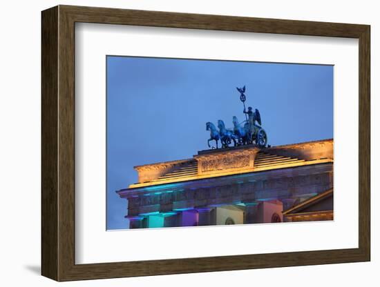 Berlin, the Brandenburg Gate, Night Photography-Catharina Lux-Framed Photographic Print