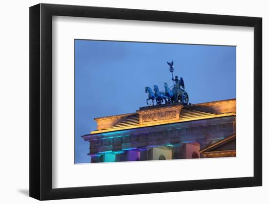 Berlin, the Brandenburg Gate, Night Photography-Catharina Lux-Framed Photographic Print