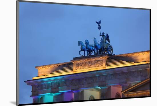 Berlin, the Brandenburg Gate, Night Photography-Catharina Lux-Mounted Photographic Print