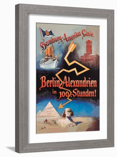 Berlin to Alexandria in 100 Hours on the Hamburg-Amerika Cruise Line-null-Framed Art Print