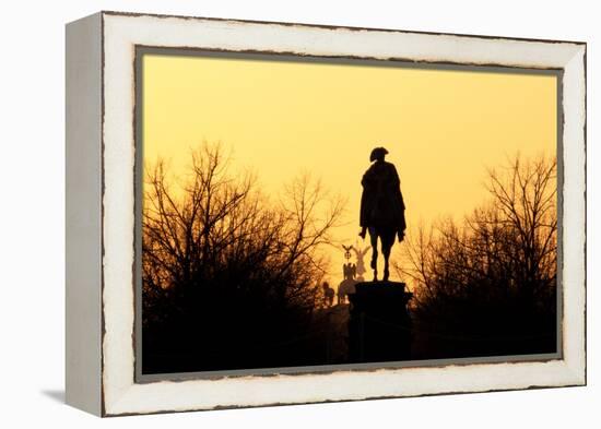 Berlin, Unter Den Linden, Equestrian Statue Frederick the Great, Quadriga, Victoria-Catharina Lux-Framed Premier Image Canvas