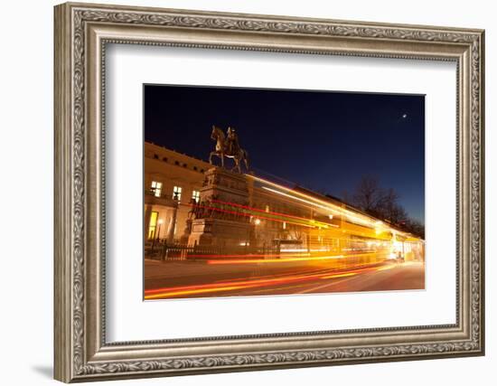 Berlin, Unter Den Linden, Monument Frederick the Great, Night Photography-Catharina Lux-Framed Photographic Print