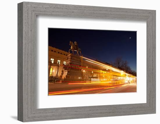 Berlin, Unter Den Linden, Monument Frederick the Great, Night Photography-Catharina Lux-Framed Photographic Print