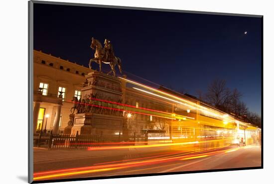 Berlin, Unter Den Linden, Monument Frederick the Great, Night Photography-Catharina Lux-Mounted Photographic Print