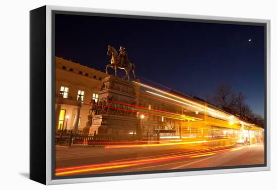 Berlin, Unter Den Linden, Monument Frederick the Great, Night Photography-Catharina Lux-Framed Premier Image Canvas