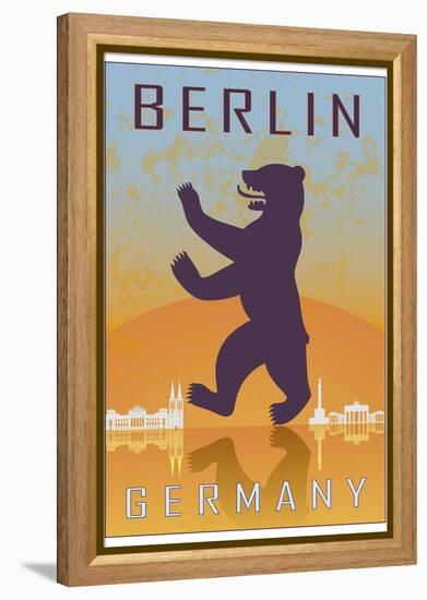 Berlin Vintage Poster-paulrommer-Framed Stretched Canvas