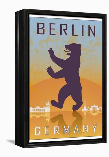 Berlin Vintage Poster-paulrommer-Framed Stretched Canvas