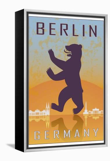 Berlin Vintage Poster-paulrommer-Framed Stretched Canvas