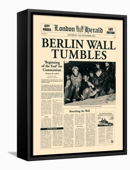 Berlin Wall Tumbles-The Vintage Collection-Framed Stretched Canvas