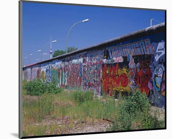 Berlin Wall TV tower Berlin-null-Mounted Art Print