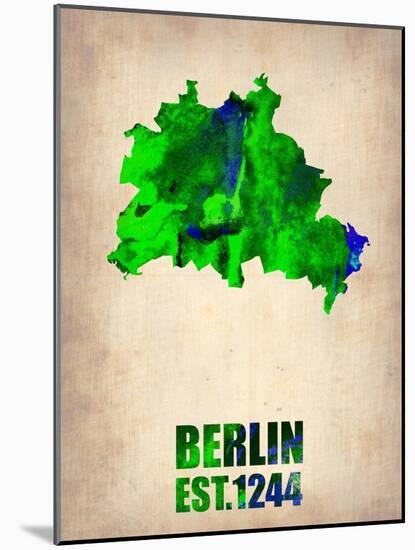 Berlin Watercolor Map-NaxArt-Mounted Art Print