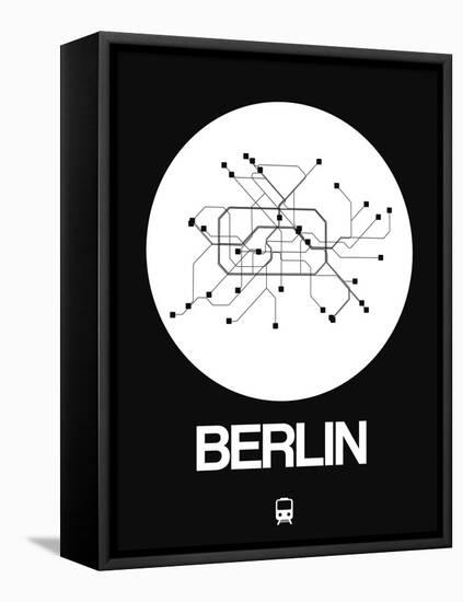 Berlin White Subway Map-NaxArt-Framed Stretched Canvas