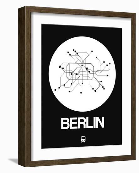 Berlin White Subway Map-NaxArt-Framed Art Print