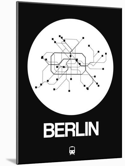 Berlin White Subway Map-NaxArt-Mounted Art Print
