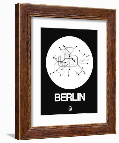 Berlin White Subway Map-NaxArt-Framed Premium Giclee Print