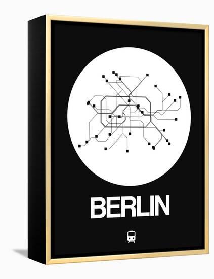 Berlin White Subway Map-NaxArt-Framed Stretched Canvas