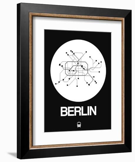 Berlin White Subway Map-NaxArt-Framed Art Print