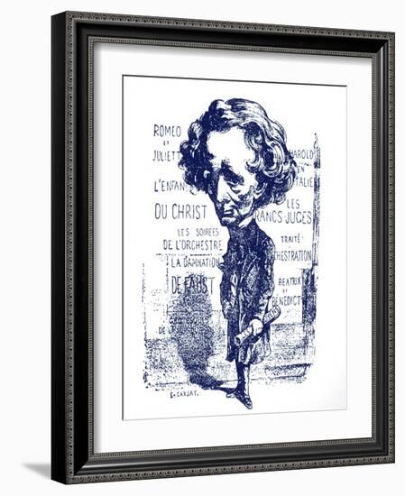Berlioz caricature by Carjat-Etienne Carjat-Framed Giclee Print