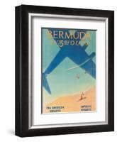 Bermuda in 5 Hours - Pan American Airways - Imperial Airways-Paul George Lawler-Framed Art Print
