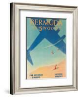 Bermuda in 5 Hours - Pan American Airways - Imperial Airways-Paul George Lawler-Framed Art Print