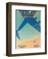 Bermuda in 5 Hours - Pan American Airways - Imperial Airways-Paul George Lawler-Framed Art Print