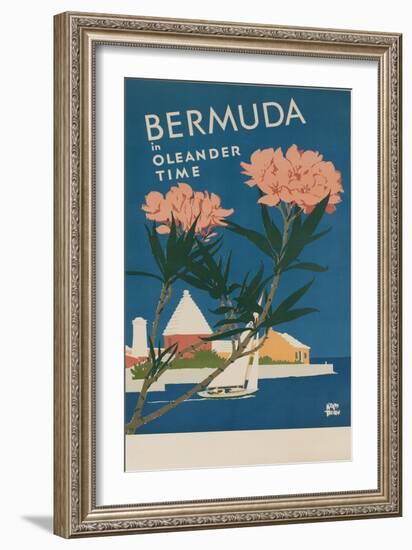 Bermuda in Oleander Time, Travel Poster-null-Framed Giclee Print