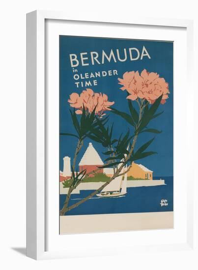 Bermuda in Oleander Time, Travel Poster-null-Framed Giclee Print