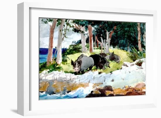 Bermuda Settlers, 1901 (W/C on Paper)-Winslow Homer-Framed Giclee Print