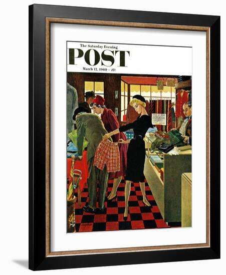 "Bermuda Shorts," Saturday Evening Post Cover, March 12, 1960-George Hughes-Framed Giclee Print