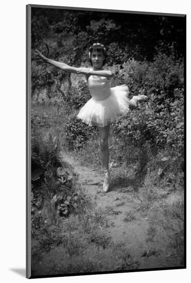 Bernadette Lafont, as a child, dancer, c. 1949, Nimes (b/w photo)-null-Mounted Photo